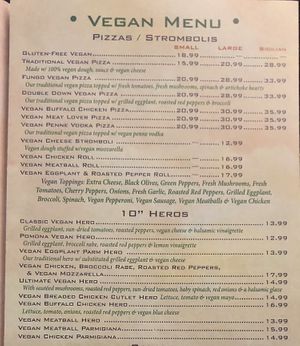 Menu top at Donna's Pizzeria in Saddle Brook