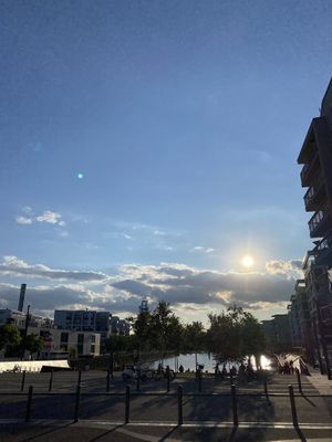 Ausblick vom Restaurant draußen  at Heimathafen in Offenbach