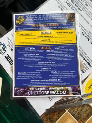 Fully vegan menu!  at Chetco Brewing Company in Brookings