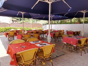 Terrace in the back at Giardino in Bellinzona
