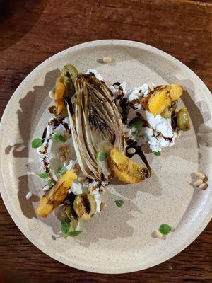 Grilled Witloff with whipped coconut cream at Mother in Fremantle