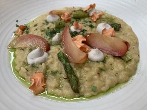 Risotto. Very good. I felt the stewed apple didn’t really go, so I just removed them and enjoyed!  at Mother in Fremantle