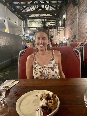 Always happy in an all-vegan restaurant   at Mother in Fremantle