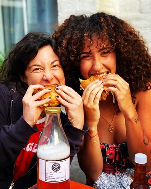 Fans enjoying beers and burgers at The Prince Albert in Hastings
