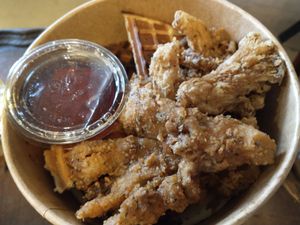 Chick'n n waffles at The Prince Albert in Hastings