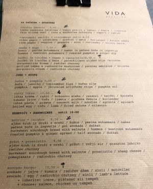 Menu October 2021 at Gostilna Vida in Ljubljana