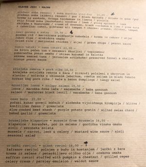Menu October 2021 at Gostilna Vida in Ljubljana
