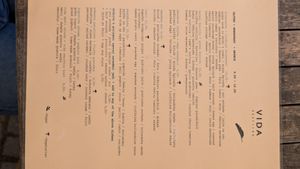 Front of the brunch menu at Gostilna Vida in Ljubljana