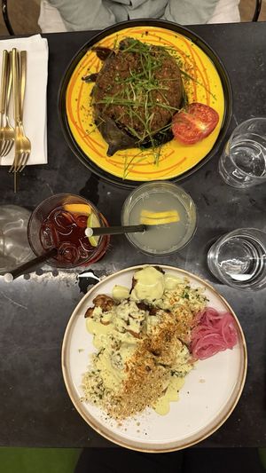 Couliflower and stuffed eggplant dishes at Gostilna Vida in Ljubljana