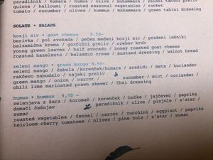 hummus salad at Gostilna Vida in Ljubljana