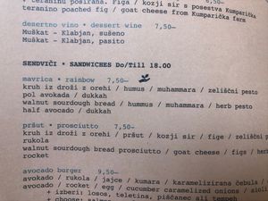 vegan rainbow sandwich  at Gostilna Vida in Ljubljana