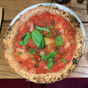 Veganized Puttanesca  at Pop's Place Pizza in Ljubljana