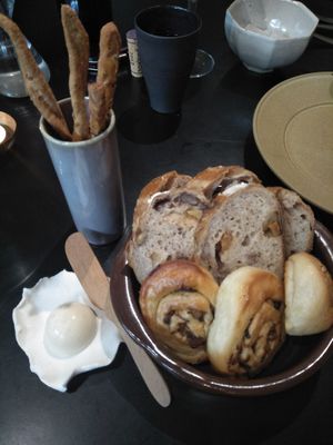Bread basket at Sow Vegan in Kowloon