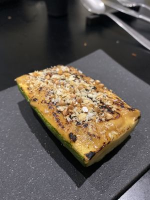 Grilled zucchini at Sow Vegan in Kowloon