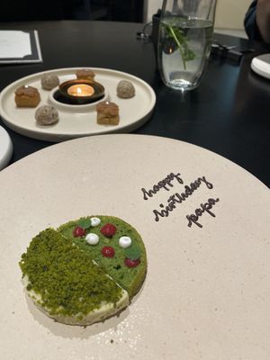 Fig pistachio ice cream, pistachio cake at Sow Vegan in Kowloon