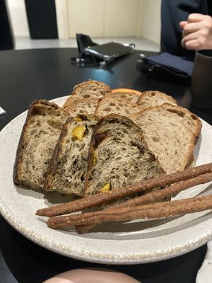 Bread basket at Sow Vegan in Kowloon
