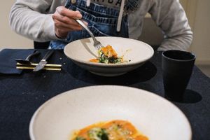 Handmade agnolotti  at Sow Vegan in Kowloon