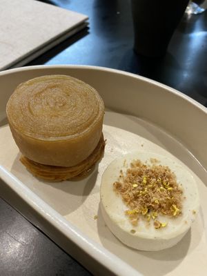 Apple filo tarte thing and vanilla ice cream  #Veganuary at Sow Vegan in Kowloon