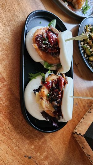 Sweet potato and mushroom bao at Zero Fox in Teneriffe