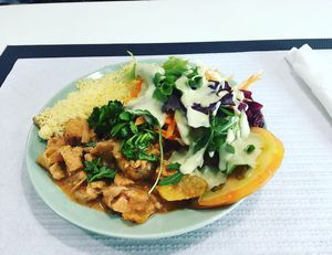 Seitan and couscous 1/2 plato at Vegetarianus in Portimao