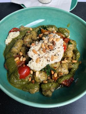 Gnocchi with basil pesto and almond ricotta at Lexi's Healthy Eatery in Pretoria