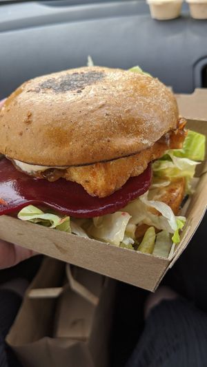 Vegan cheeseburger at Crispy's Burgers in Joondalup