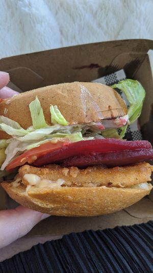 Vegan cheeseburger at Crispy's Burgers in Joondalup