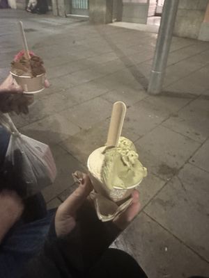 Pistachio and hazelnut   at AMMA Gelato in Barcelona