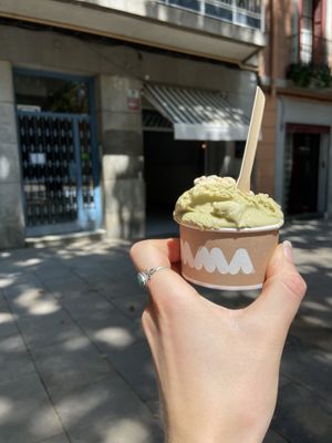 Storefront  at AMMA Gelato in Barcelona