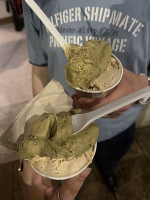 avellanas and pistachio   at AMMA Gelato in Barcelona
