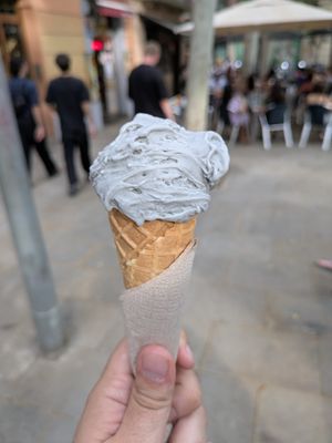 Black Sesame ice cream at AMMA Gelato in Barcelona