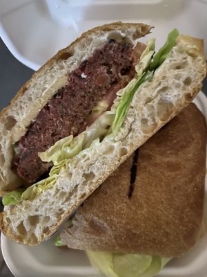 Vegan cheeseburger  at Teaism - Dupont Circle in Washington
