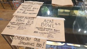 Bench menu at Pom Pom - Adam & Eve Jr in Bendigo