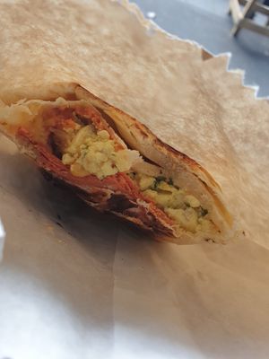 Vegan Brekkie wrap at Pom Pom - Adam & Eve Jr in Bendigo