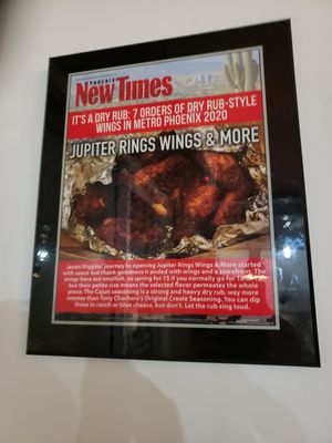 We got the hot, mild, and bbq at Jupiter Rings Wings & More in Phoenix