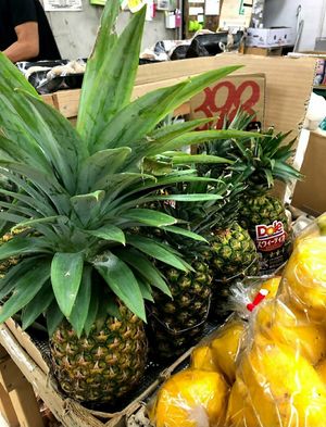 Some imported pineapples at Yasai Batake - Banana Stand in Okinawa
