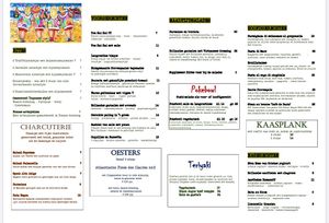 The Menu. Vegetarian dishes are marked with a V.  at De Vier Dames  in Schiermonnikoog