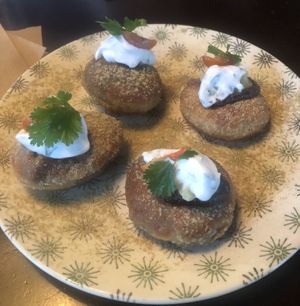 Vegan Dahi Puri at Woof! in Dunedin