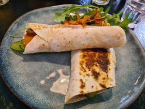 vegan wrap with tempeh  at Sunflower Vegetarian Cafe in Mount Lawley