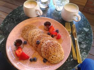 Pancakes with maple syrup at Beetschwester in Muenster
