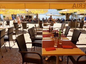 Extra seating across the square at Al Piazza in Ascona