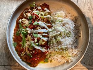 Curry & rice  at The Punter in Oxford