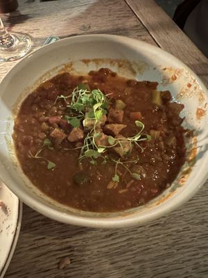 Lentil minestrone  at The Punter in Oxford