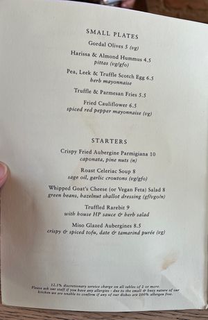 Menu (April 2024)  at The Punter in Oxford