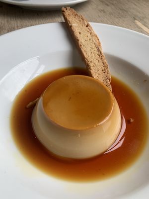 Creme caramel at The Punter in Oxford