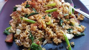 Nasi goreng samchan (omit egg) at Veggan Hut in Jakarta