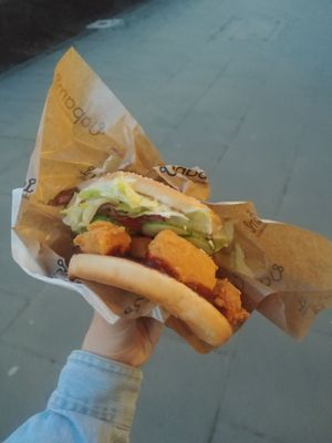 burger at Uapami in Warsaw