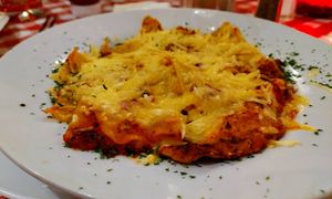 Lasagna; we took home half. Forgive my poor food photography skills. at The Peanut Bar Restaurant in Reading