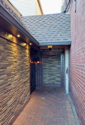 Back door from free parking lot at The Peanut Bar Restaurant in Reading