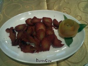 Red Pork Meat (Fake) at Fate Blessing Buddha in Phnom Penh